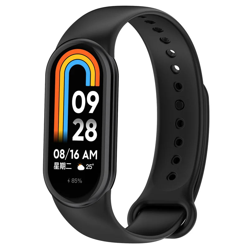 Silicone Strap For Xiaomi Smart Band 8 NFC Solid Bracelet Replacement Wristband Mi band 8 Waterproof Sport Watchband Accessories