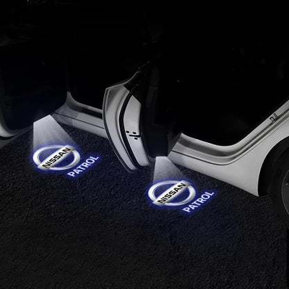 4PCS LED Car Door Welcome Lights 3D Laser Projector Lamps Auto Decoration Accessorie For Nissan Patrol 2012-2017 Teana 2008-2012