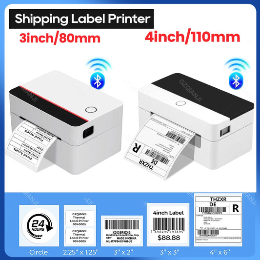 Impresora térmica de etiquetas X-Printer D463B de 80 mm, máquina para fabricar etiquetas de envío de 110 mm, USB, Bluetooth, impresión de códigos de barras de 3 o 4 pulgadas
