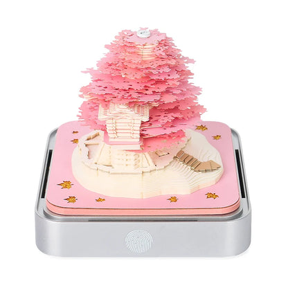 2024 Calendar Memo Pad With LED Lights,Time Piece Calendar,Creative Desk Calendar DIY Paper Carving Art Craft Desktop Decoration