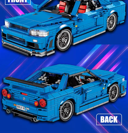 Technical Racing Car Models Speed Champion Car Japan Sport Cars Building Blocks Model Pull Back Vehicel Bricks Toy for Kids