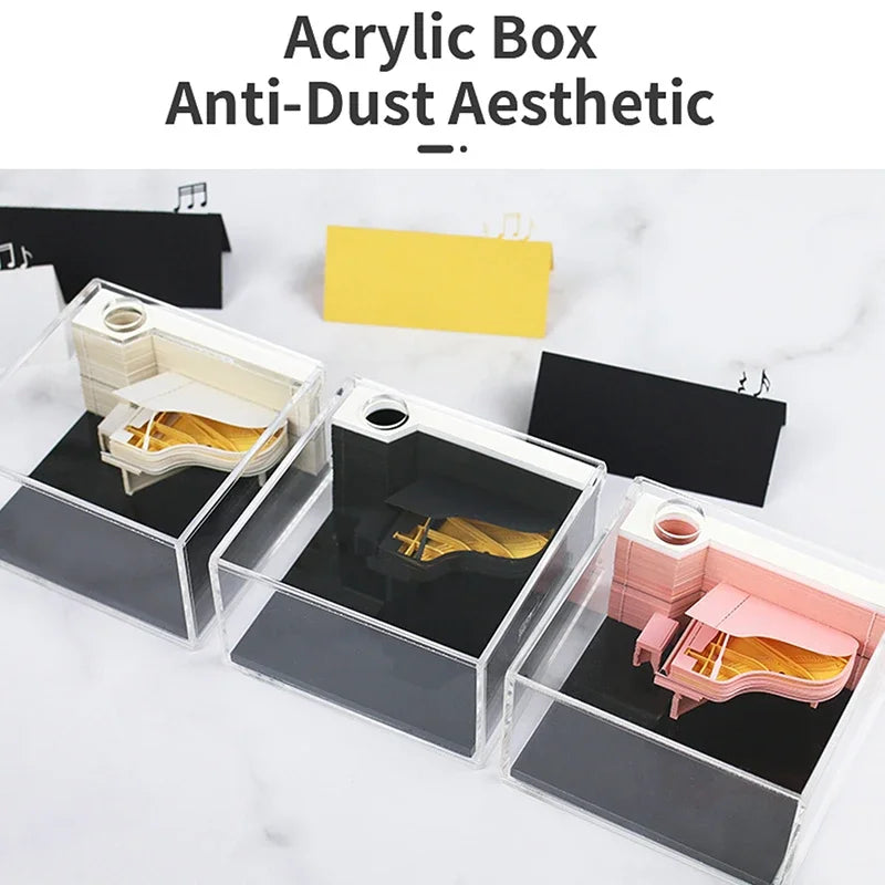 3D Piano Table Calendar Memo Pad Creative Exquisite Handicrafts Souvenirs DIY Desk Decoration New Year Gift for Office School