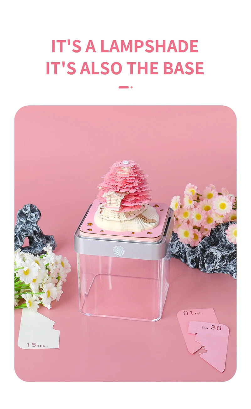 3D Omoshiroi Block Memo Pad Notepads Magical Calendar Magic Castle Sakura Tree Sticky Note Luxury Novelty Gift Items