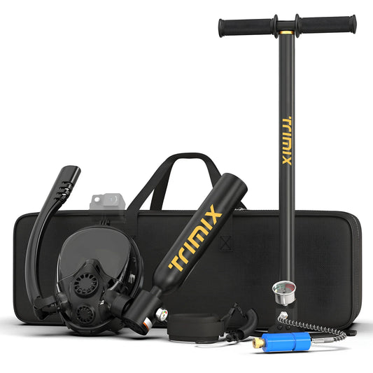 Trimix Lung Tank Dive Light: Full-Face Mask with Mini Tank for Enhanced Snorkeling