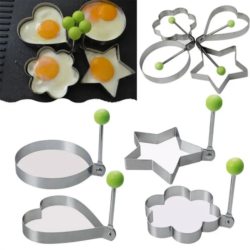 Stainless Steel Fried Egg Shaper Mould Pancake Mold Creative Cake Grinding Tool OPP Fried Egg Maker Baking Kitchen Gadgets