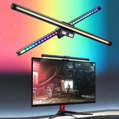 Barra de luz LED RGB Wiscolor para monitor, atenuación continua, luz para el cuidado de los ojos, ambiente de juego, lámpara de escritorio, pantalla de computadora, luz colgante