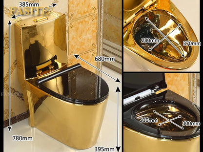 Artistic European style golden toilet siphon type deodorant toilet for adults, bathroom, household use