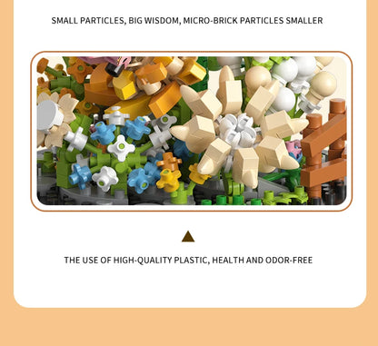 Balody Bee Butterfly Flower Bonsai Building Blocks Insect Plant Potted Model Bricks With Dust Cover DIY Toy For Kid Holiday Gift