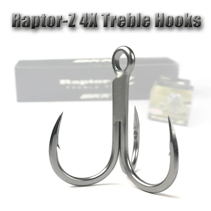 Raptor-Z 6071-4X-HG Treble Fishing Hooks #5/0-#4 Sea Fishing Accessorie Anti-Rust Coating Triple Anchor Hooks For Carp Pesca