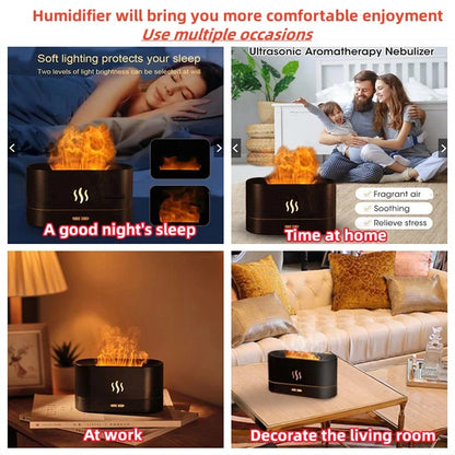 Aroma Humidifier air purifier 3D Simulation Flame Lamp Aroma Diffuser Ultrasonic Mist Humidifier For Home Essential Oil Diffuser