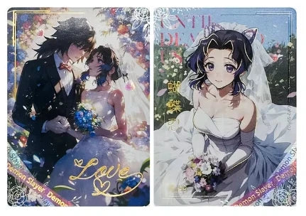 Anime Demon Slayer Kamado Tanjirou Kochou Shinobu Iguro Obanai Kanroji Mitsuri Rare Collectible Cards Birthday Gifts Kid Toys
