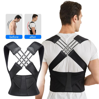 Faja correctora de postura para la espalda, correa de soporte ajustable para la espalda para prevenir la distorsión de la columna vertebral y la joroba, adecuada para hombres y mujeres