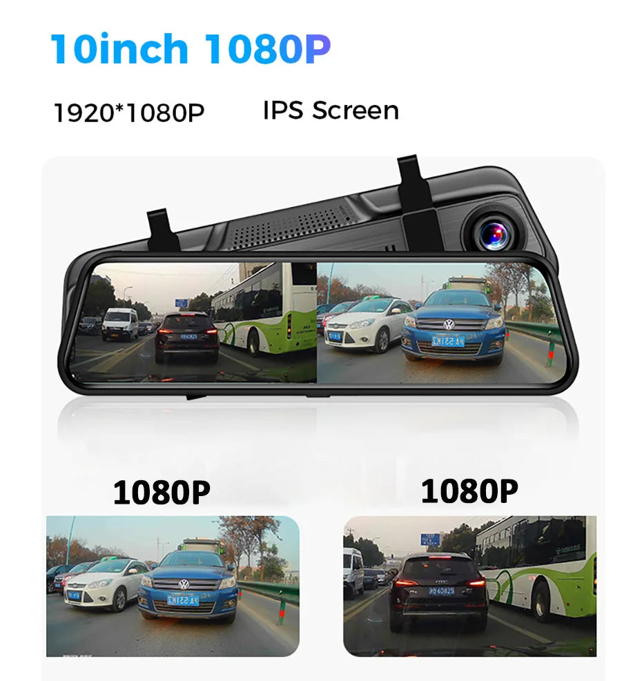 Car DVR Rear View Mirror Recorder HD Video 10 Inch Dash Cam Sony Lens Ultra HD 1920*1080P Camera Streaming Rearview Mirror