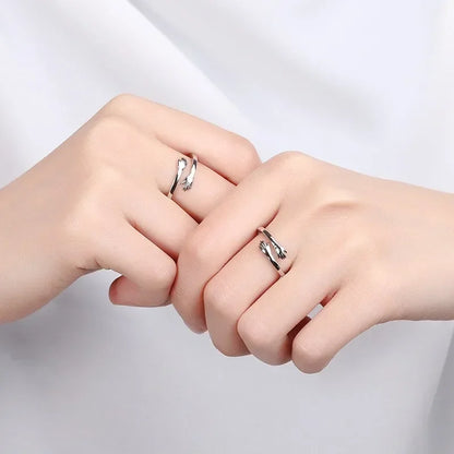 Romantic Couple Rings Women Men Adjustable Opening Forever Love Hug Lover Rings Valentine's Day Gifts Creative Jewelry Rings