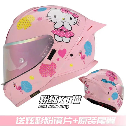 Sanrio Kuromi Cartoon Motorcycle Helmet Fashion Hello Kitty Scooter Helmet Cute High Quality Cute Helmet Four Seasons Gift