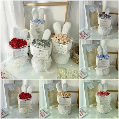 Rabbit Soap Flower Bouquet Valentine's Day Gifts Artificial Flower Bouquet for Party Supplies Bouqet Flowers Home Decoration