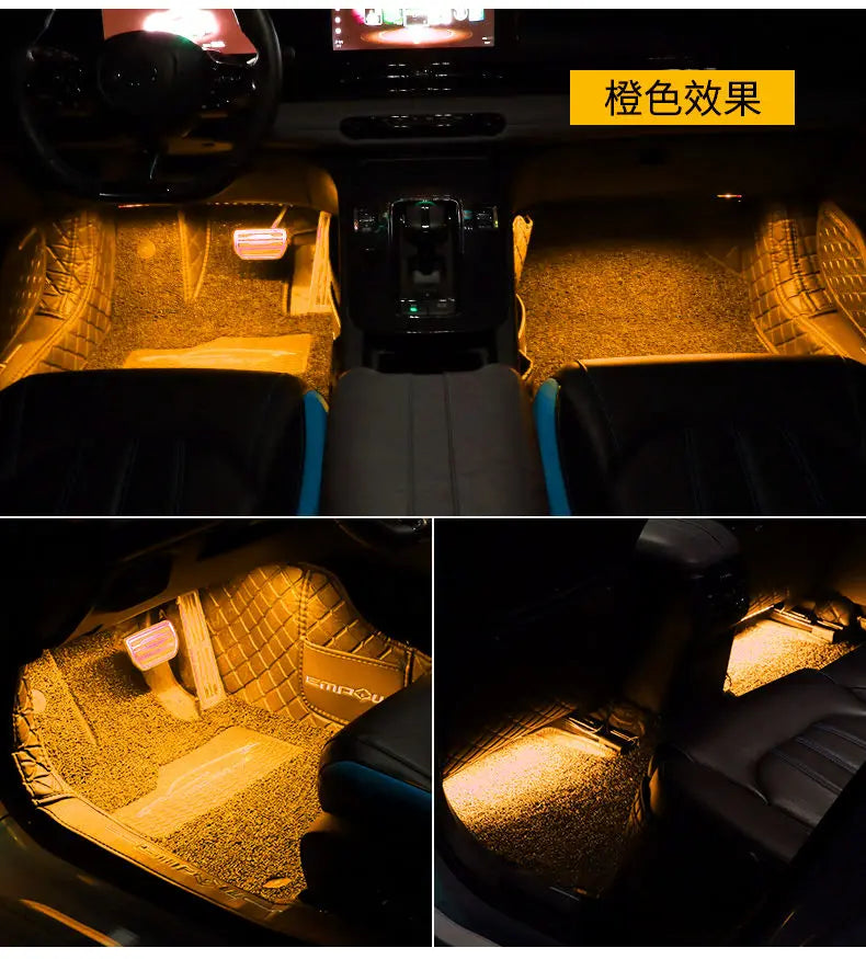 Car Foot Ambient Light RGB Led Lamp Usb For Toyota Hilux Corolla chr 4runner Crown RAV4 Wireless Remote APP Control Accessories