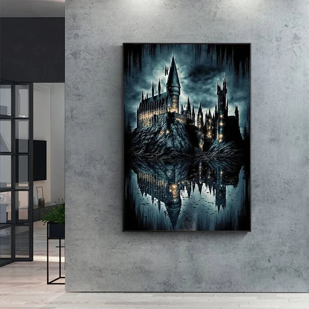 5d Diy Diamond Art Painting Kits Harry Potter Hogwarts Castle Moon Embroidery Jewelry Home Decor Cross Stitch Cartoon Kids Gift