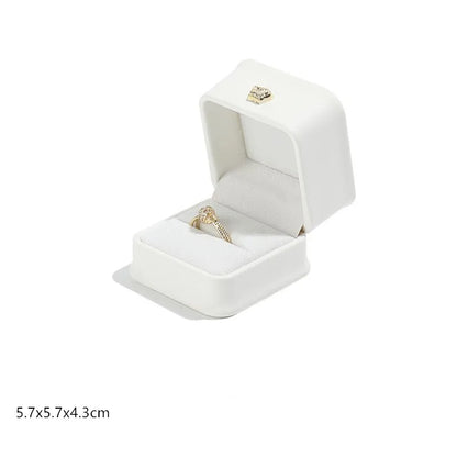 1 boîte à bijoux en cuir pour bague de mariage, pendentif, bracelet, collier, étui de rangement, emballage cadeau, boîte de présentation, vente en gros