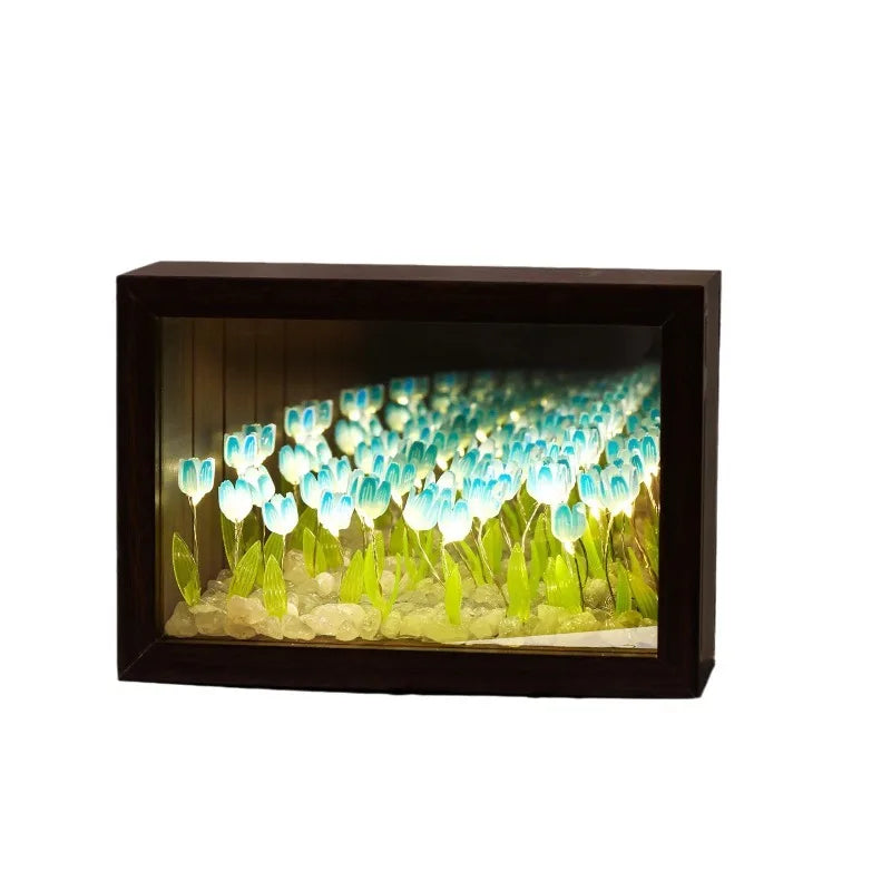 20PCS Tulip Nightlight Handmade DIY Photo Frame Huahai Home Decoration Atmosphere Lamp Valentine's Day Christmas Birthday Gift