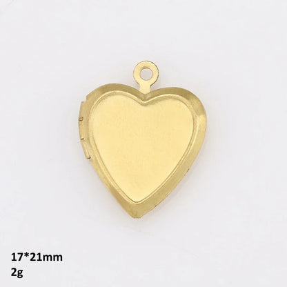 BoYuTe (50 Pieces/Lot) Heart Shaped Raw Brass Locket Pendant Materials Diy Photo Lockets Jewelry Accessories