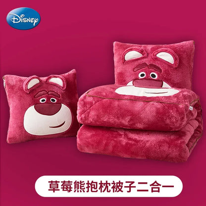 Stitch Disney Throw Pillow Blanket 2-in-1 Kawahiran Velvet Throw Pillow Thickened Nap Blanket Living Room Christmas Gift