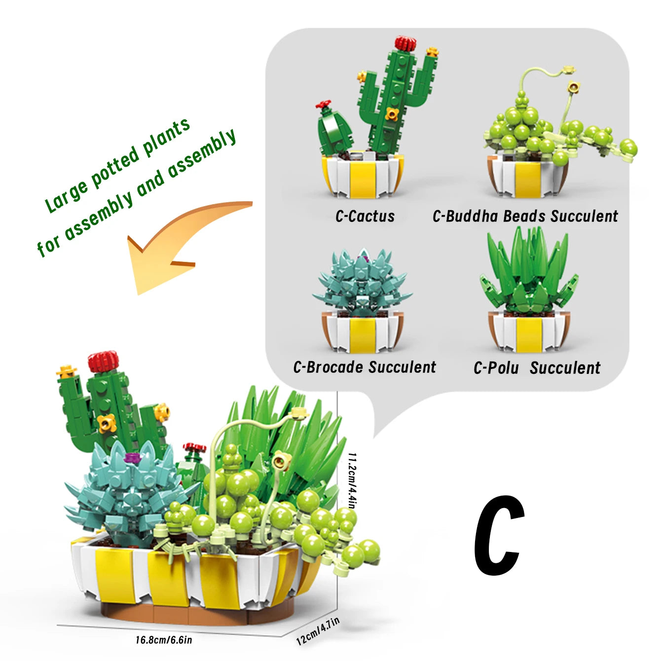Simulation Succulents Flowers Bricks Plants Bonsai Cactus Aloe Vera DIY Assembled Toy Building Blocks Creative Kids Toys Gift