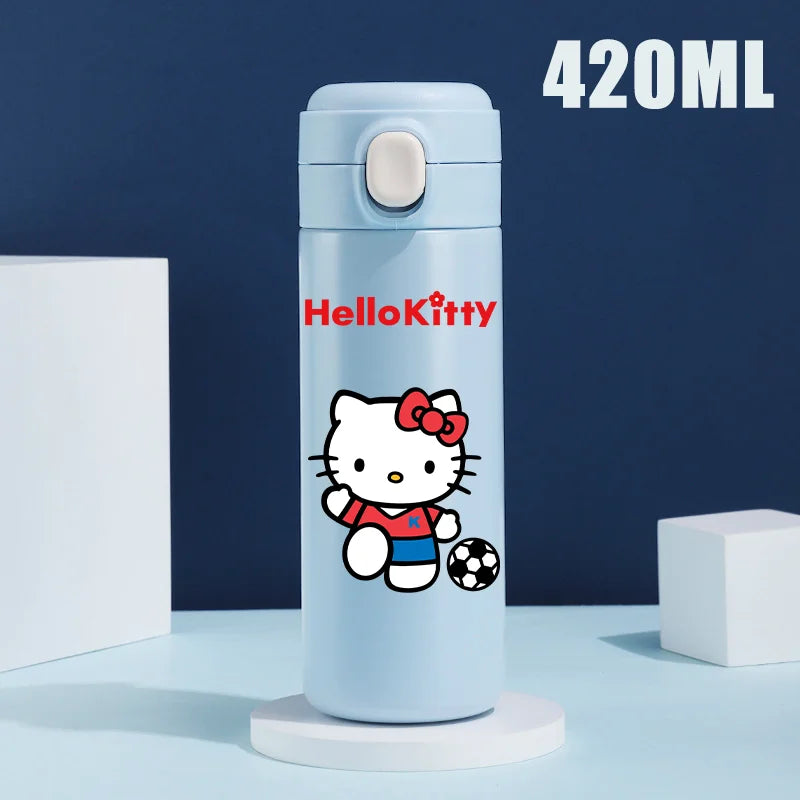 Sanrio 420 ML Thermos Mug Hello Kitty Cartoon 304 Stainless Steel Portable Water Cup Travel Water Bottle Kawaii Cups Kids Gifts