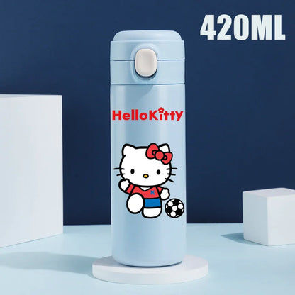 Sanrio 420 ML Thermos Mug Hello Kitty Cartoon 304 Stainless Steel Portable Water Cup Travel Water Bottle Kawaii Cups Kids Gifts