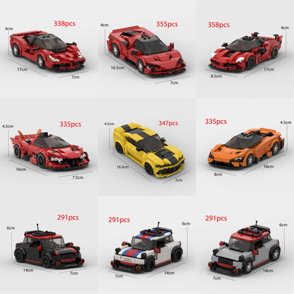 2022 Hot MOC City Car Speed Champion Supercar Sports Racing Car Moc Diy Building Blocks Set Educational Toys For Childern Boy
