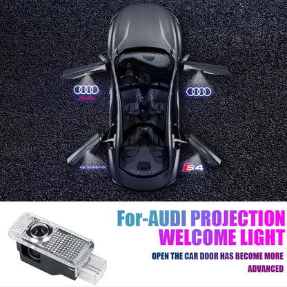 2PCS 3D LED Car Door Welcome Lights Decoration for AUDI SLINE RS S3 S4 S5 S6 QUATTRO A3 Q5 Auto Laser Projector Lamps Accessorie