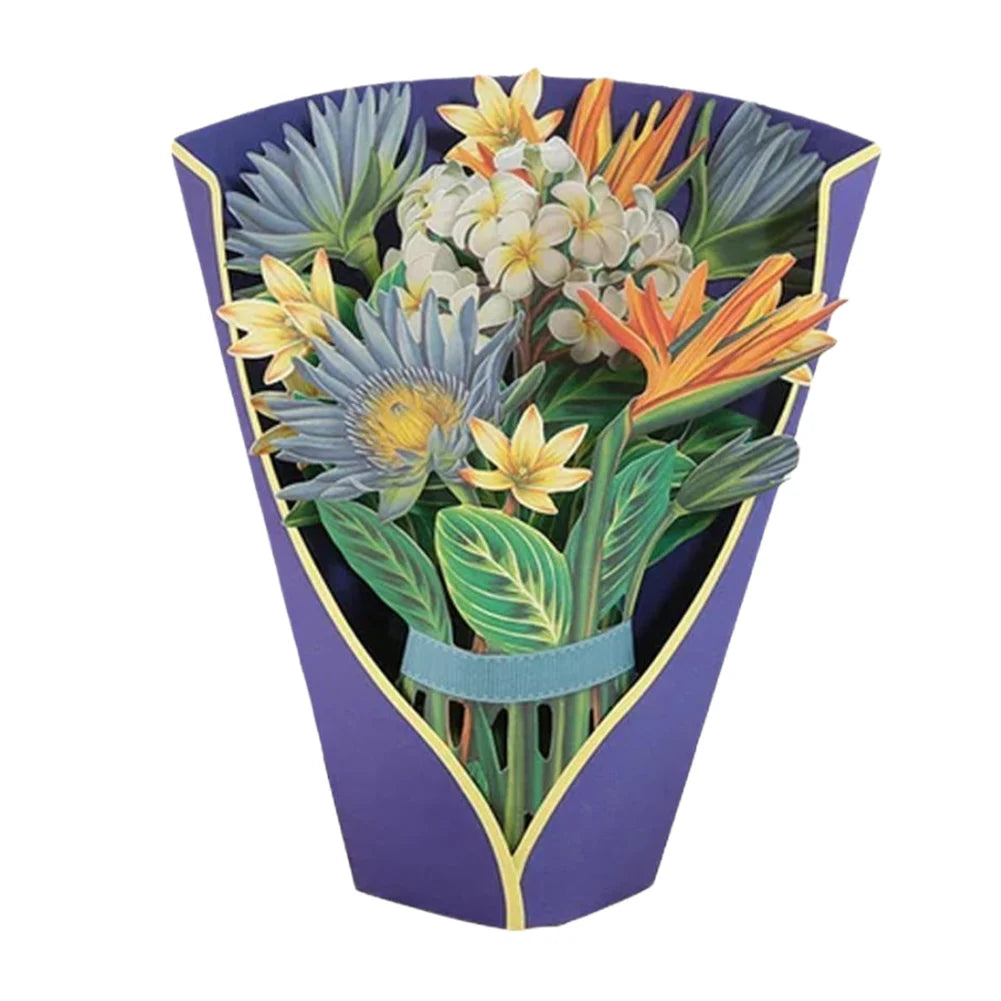 3D Pop Up Flower Greeting Card for Mothers Day Creative Multi-Style Bouquet Birthday Card Thank You Postcard for Birthday Easter