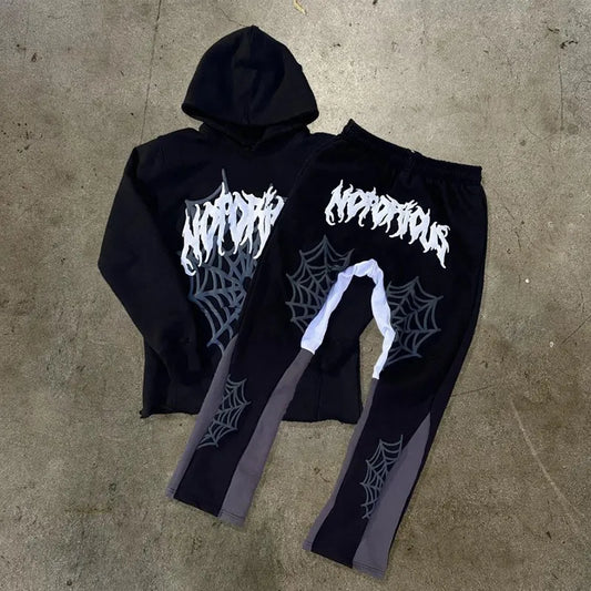 Y2k Hommes Araignée Imprimé Sweats À Capuche Femmes Hip Hop Manches Longues Veste Manteaux Top Automne Hiver Harajuku Décontracté Lâche Sweat À Capuche