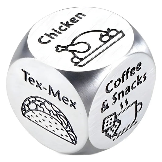 Food Dice Husband Wife Boyfriend Girlfriend Stainless Steel Valentines Gifts Dice for Wedding Birthday Anniversary Honeymoon