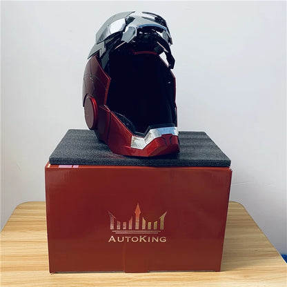 Avenger Iron Man Mk-5 Helmet Electric 1/1 Mk5 Helmet Remote & Voice Control Cosplay Light Led Ironman Action Figure Toys Gifts