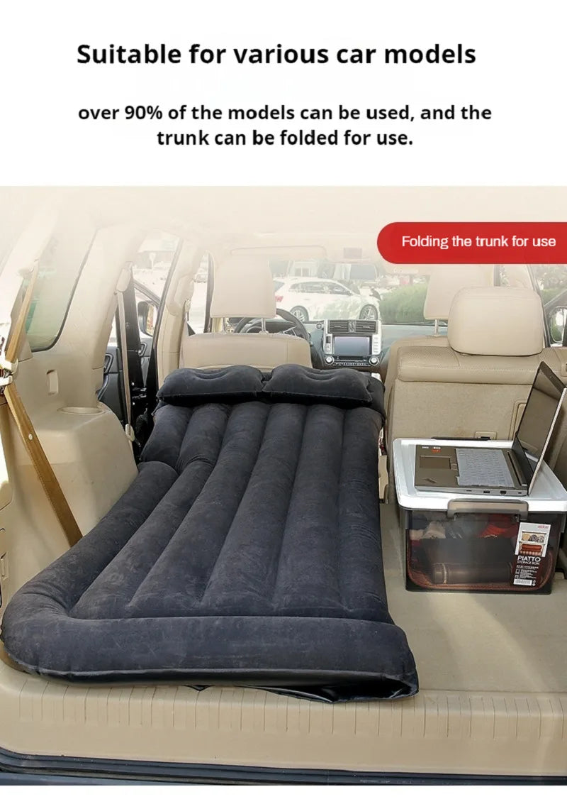 Car Folding Travel Mattress SUV Rear Seat Sleeping Mattress Trunk Car Inflatable Bed Air Mattress Bed Car Sleeping Bed