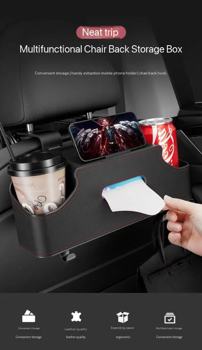 Baby Bottle Holder Car Seat Headrest Drink Cup Holder Rear Seat Kids Watching Movie Phone Holder Tissue Box Hanging Toys Hook