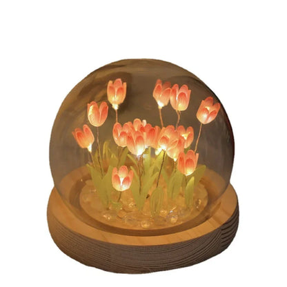 Tulip Night Light Tulip Flower Table Lamp DIY Simulation Tulip LED Night Light Handmade Bedside Light Christmas New Year Gift
