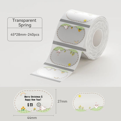 Thermal Transparent Label Sticker for NiiMbot B1/B21/B3S/B31 Printer Anti-Oil Waterproof Tear-Resistant Label Paper