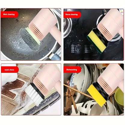 2/4/6Brush Electric Spin Scrubber, Rechargeable Cleaning Brush, Floors, Carpets, Bathrooms, Kitchens, Cordless Handheld Washer