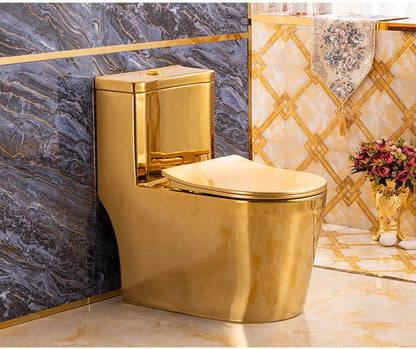 Siphon Water-Saving Mute Tuhao Gold Toilet Anti-Blocking Deodorant Ceramic Electroplating Gold