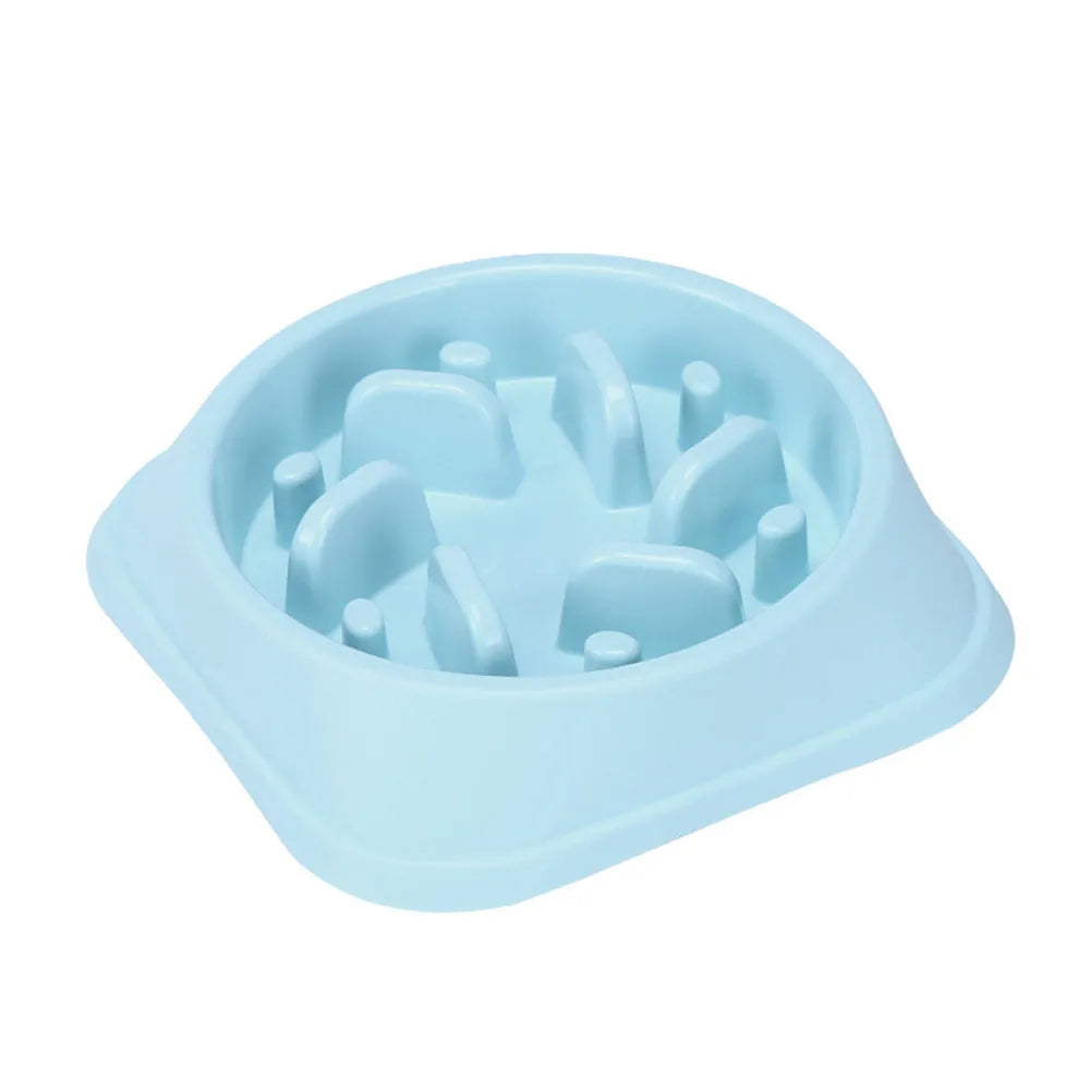 Pet Dog Bowl Slow Food Feeder Non-slip Anti Choking Cat Thickened Plastic Plate Bowls Healthy Anxiety Relief Dish Pet Supply