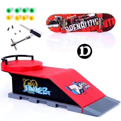 6-In-1 Finger Skateboards DIY Skate Park Ramp Parts For Tech Deck Scene Venue Combination Set For Children Indoor Home Toy