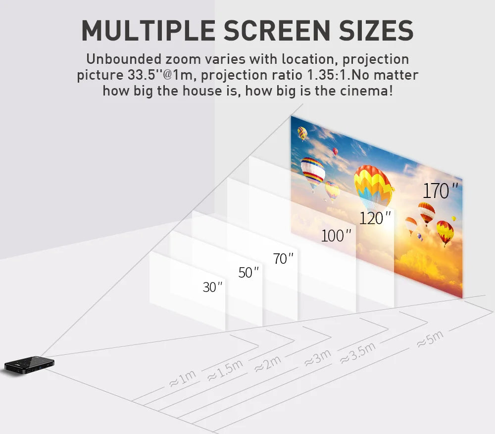 Portable mini projector android 9 1G 8G HD-MI input 3D 4K movie projector P09-II with mirroring DLP projector