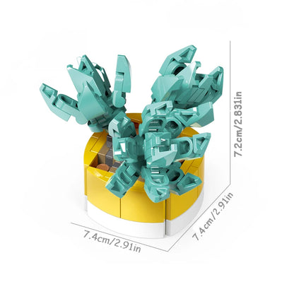 Simulation Succulents Flowers Bricks Plants Bonsai Cactus Aloe Vera DIY Assembled Toy Building Blocks Creative Kids Toys Gift