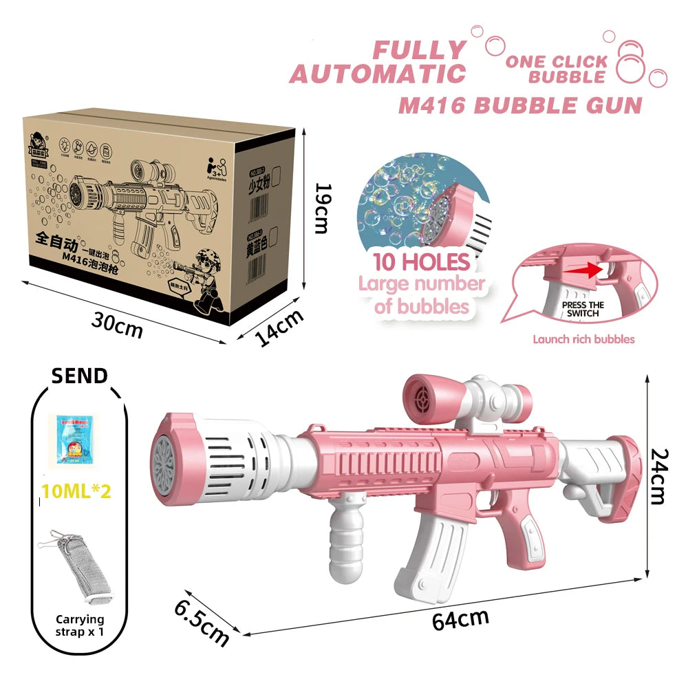 Pistolet à bulles automatique Machine à bulles de savon électrique LED N-Hole Bubble Maker Blower Bubble Guns Jouet Jeu de plein air Cadeau de fête de mariage