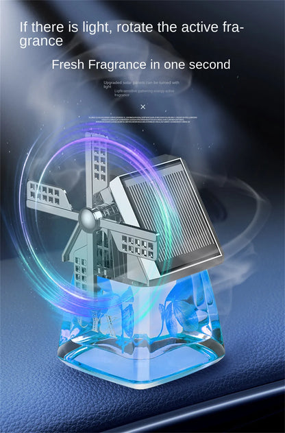 Auto Instrument Panel Air Freshness Solar Energy Deodorization Rotation Windmill Design Light Solid Perfume Car Durable
