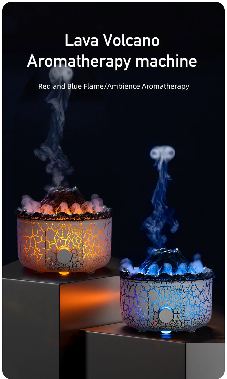 560ml Volcanic Flame Humidifiers Air Aroma Diffuser Essential Oils Humidifier Diffuser For Bedroom Home Purifier Humificador