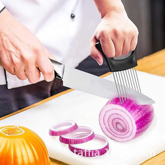 Stainless Steel Onion Slicers Holder Vegetable Tomato Shredders Kitchen Tools For Slicing Meat Cheese Blocks Pin Needle