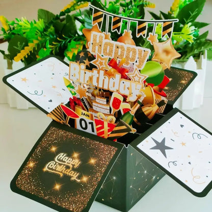3D Pop Up Greeting Cards Merry Christmas Cards New Year Greeting Cards Birthday Blessing Postcard Swan Mermaid Thank You Cards